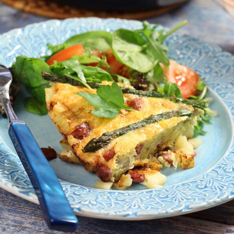 Korvfrittata med sparris