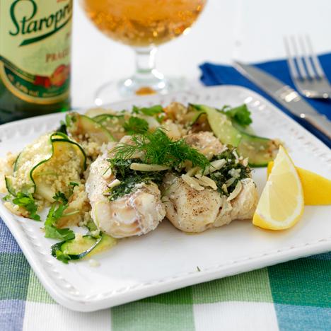 Fisk i folie med grönsakscouscous