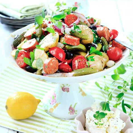 Kreolskans potatissallad med chorizo