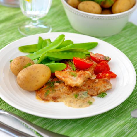 Dillfisk med sockerärter