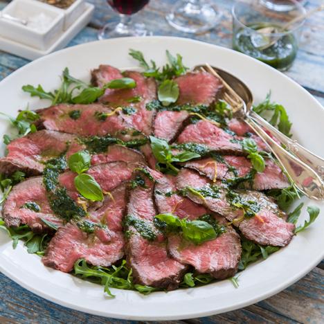 Tagliata med salsa verde