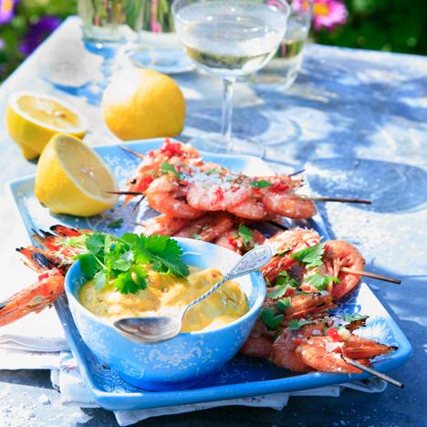 Marinerade räkor med rouillesås