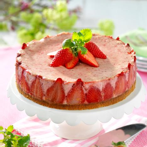 Drömgod cheesecake  med jordgubbar