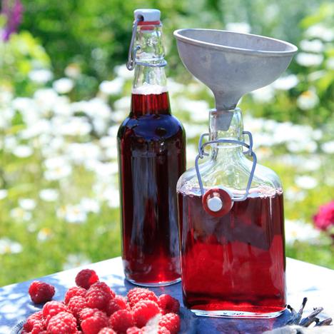 Hallonsaft med vanilj