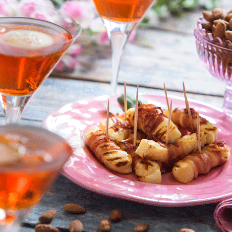 Grillad baconlindad halloumi