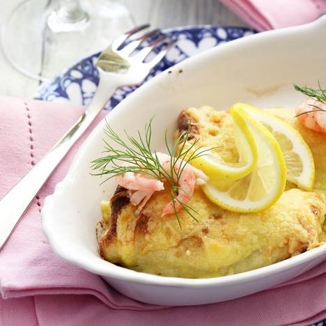 Crêpes med räkfyllning