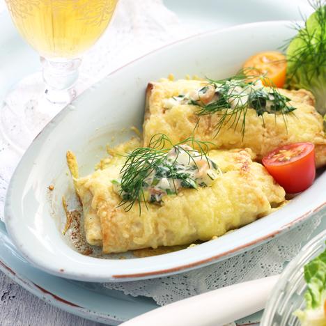 Crêpes med laxfyllning