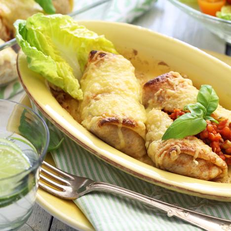 Crêpes med grönsaksfyllning