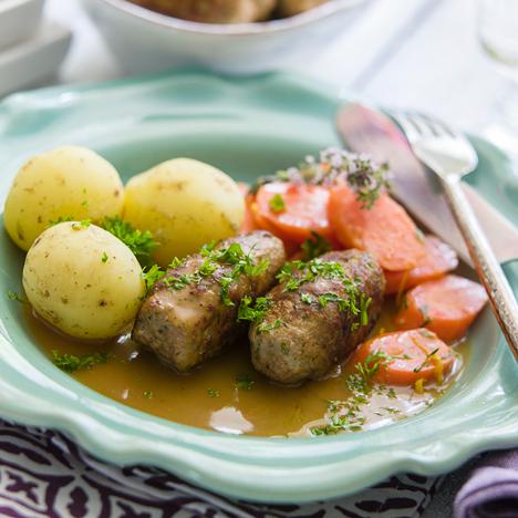 Persiljejärpar med skysås och timjanmorötter