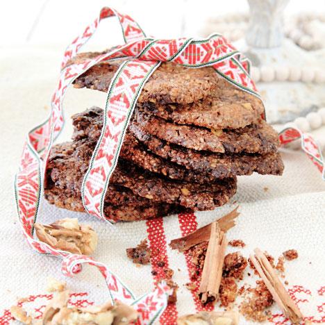 Pepparkakskryddade chokladcookies