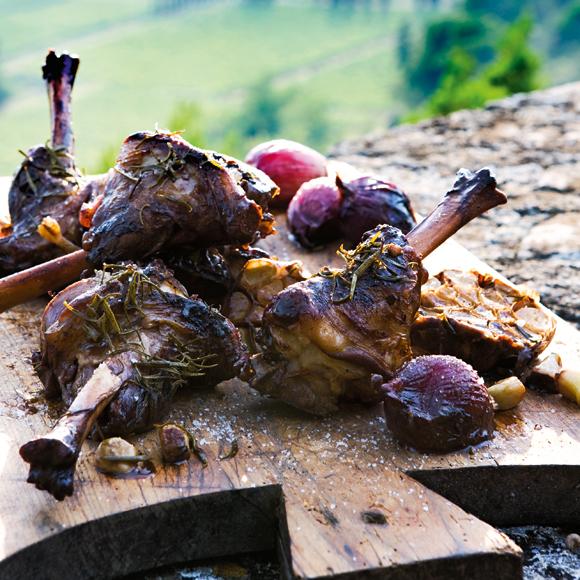 Långkokt lammlägg med balsamico