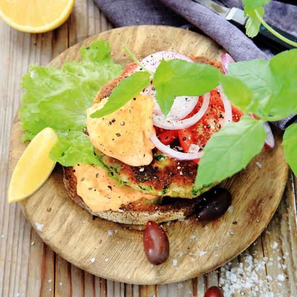 Squashburgare på lantbröd