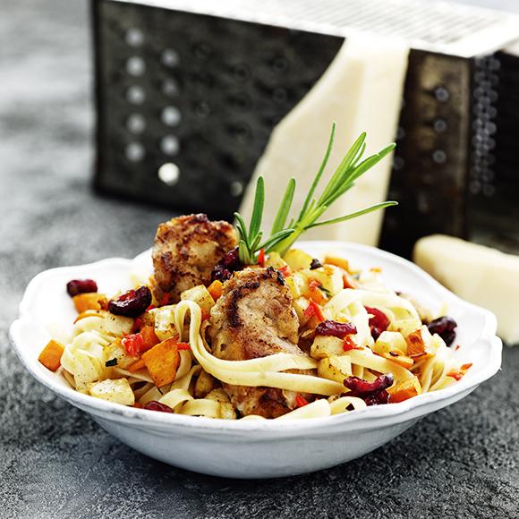 Pasta med fläskfilé