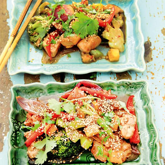 Kycklingwok med mango