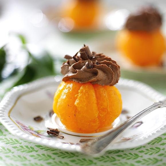 Clementiner med chokladgrädde