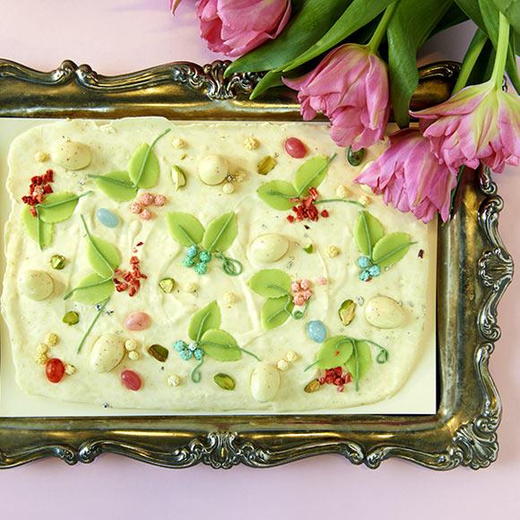 Blommig chokladtavla