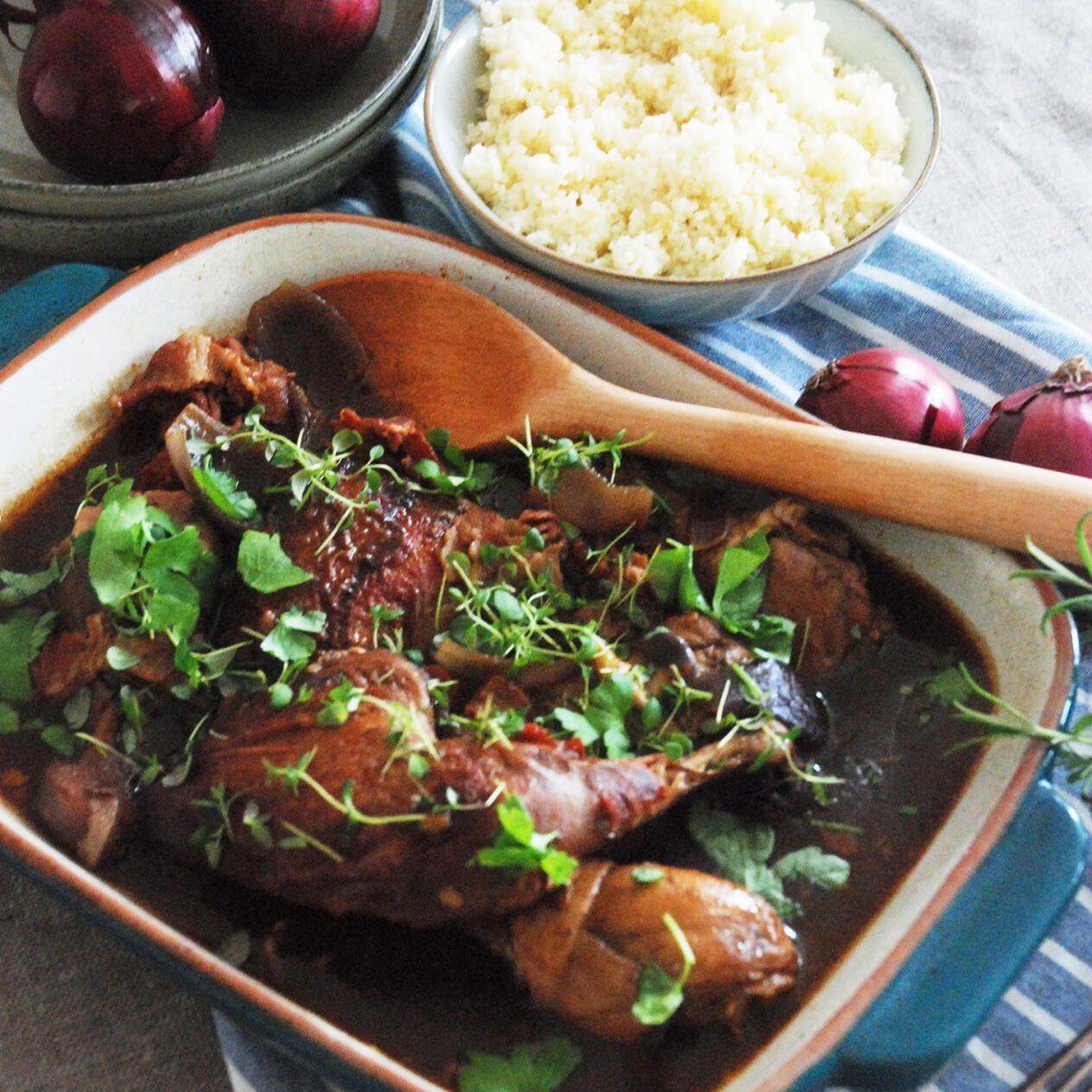 Coq au vin med kyckling