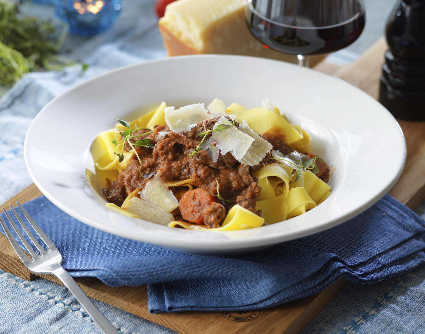 Långkokt bolognese