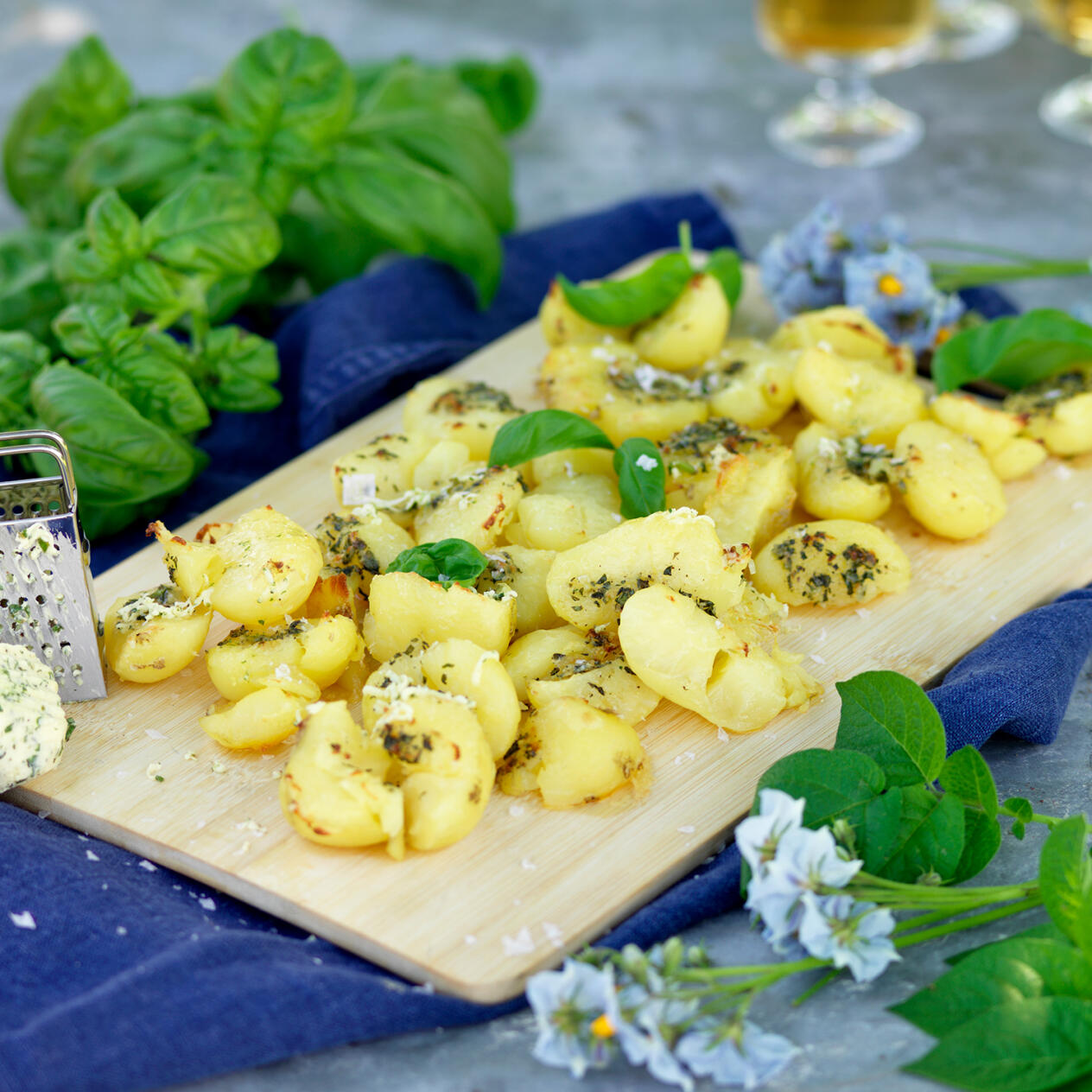 Krossad potatis med parmesan