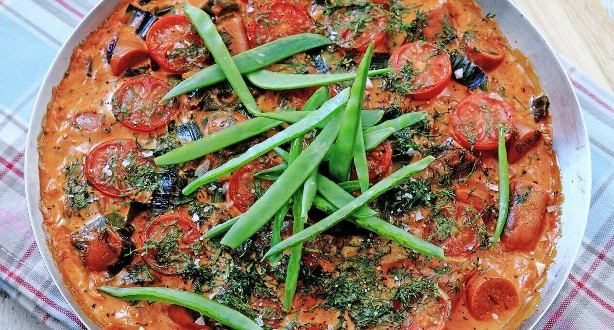 Korv stroganoff med dilltomater