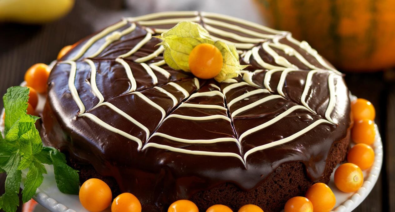 Spindelnätskaka till Halloween