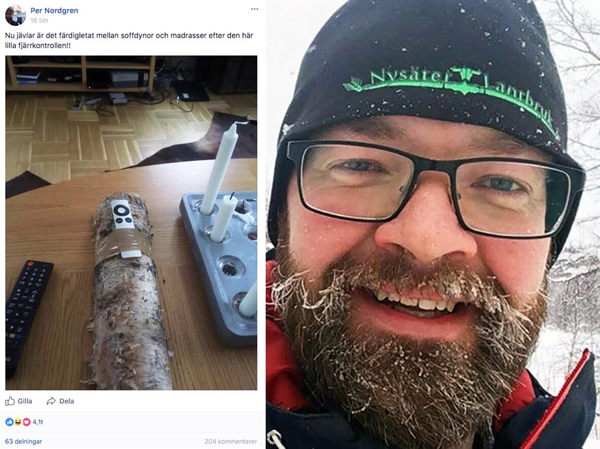 Per tröttnade på att den lilla fjärrkontrollen hela tiden försvann