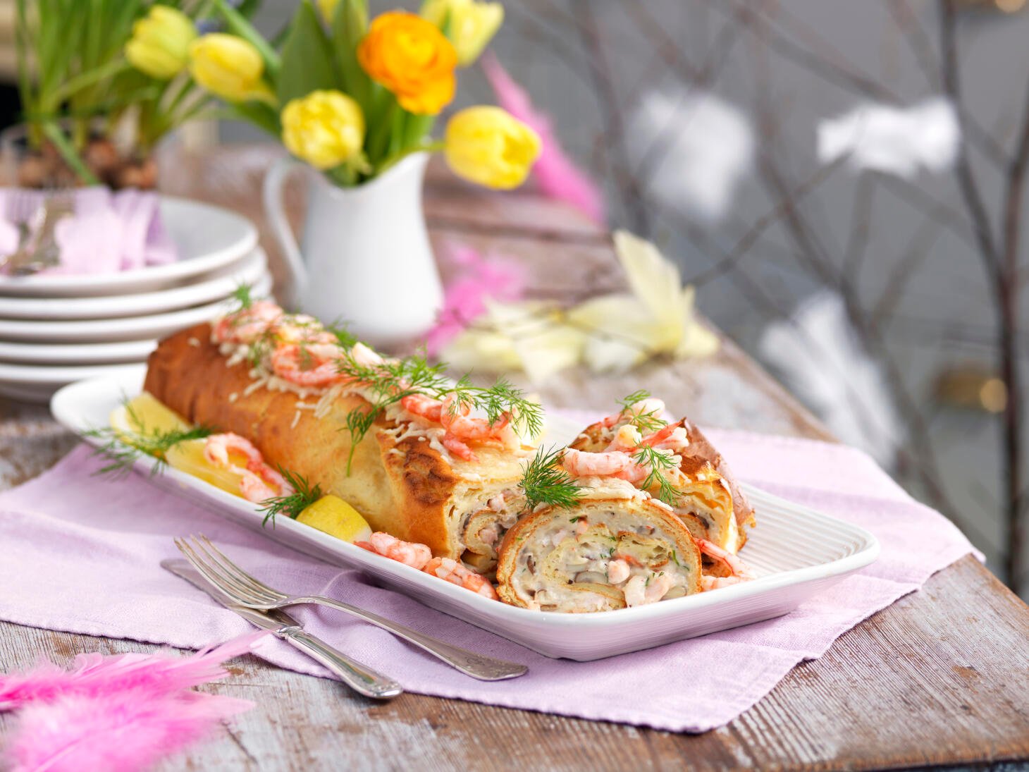 Räkrulle med champinjoner