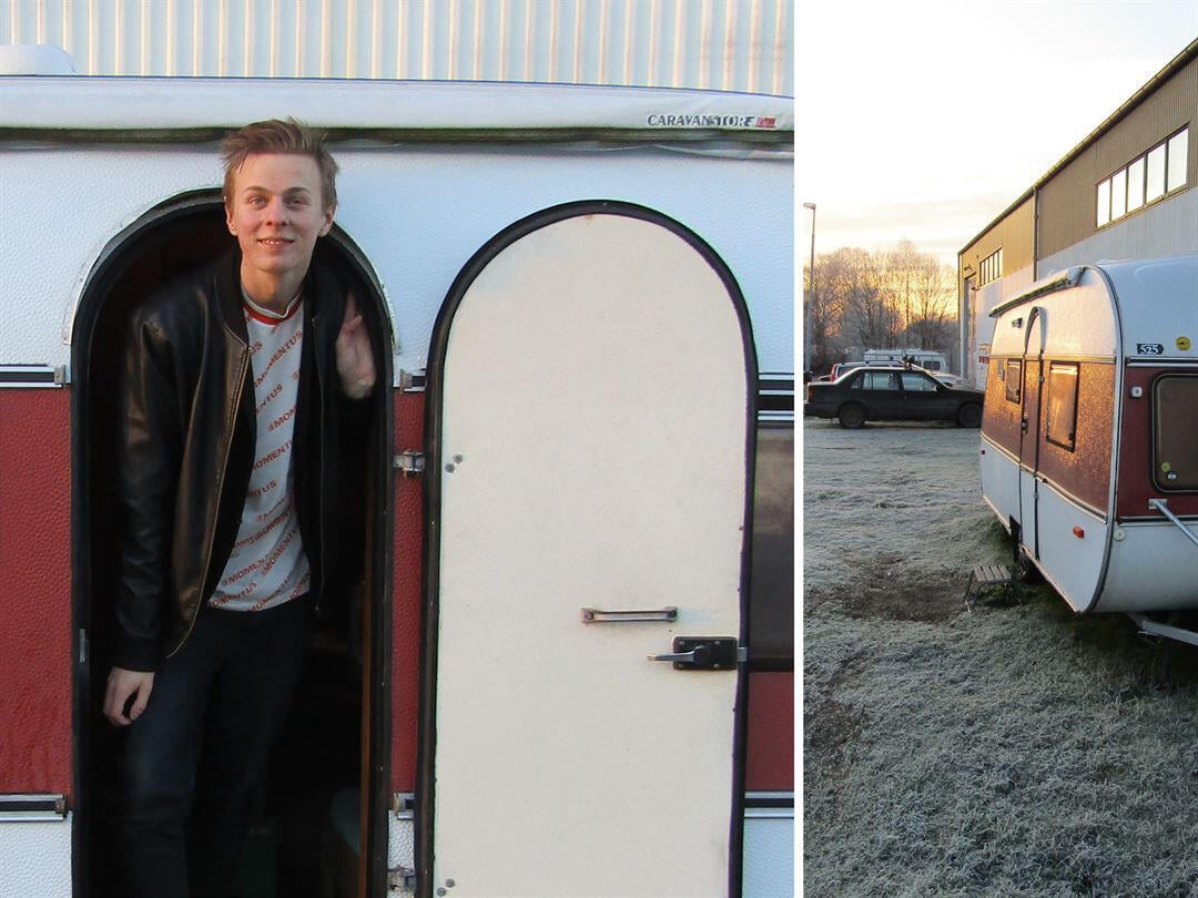 Johan, 25, bor i husvagn året runt