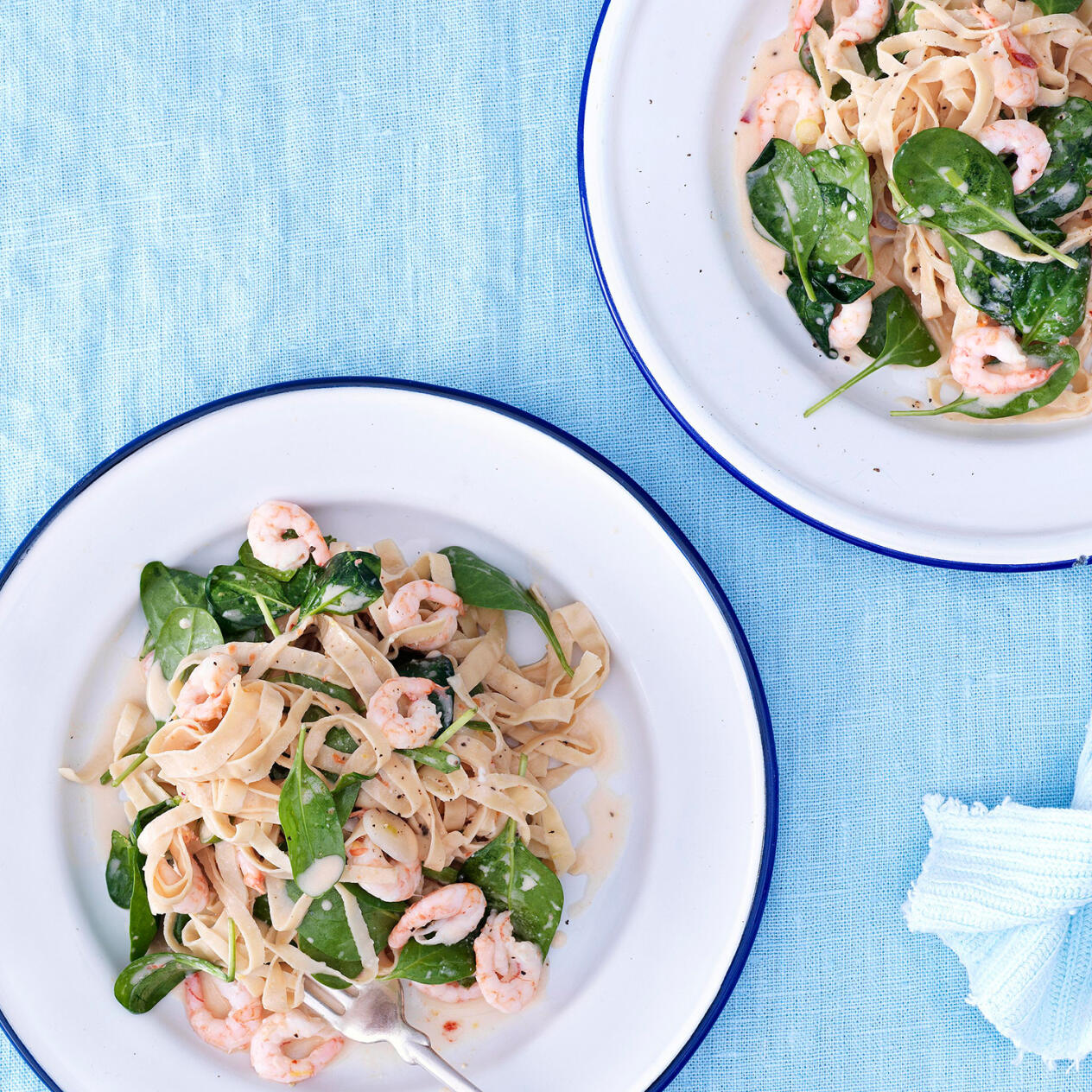 Het räkpasta med kokosmjölk