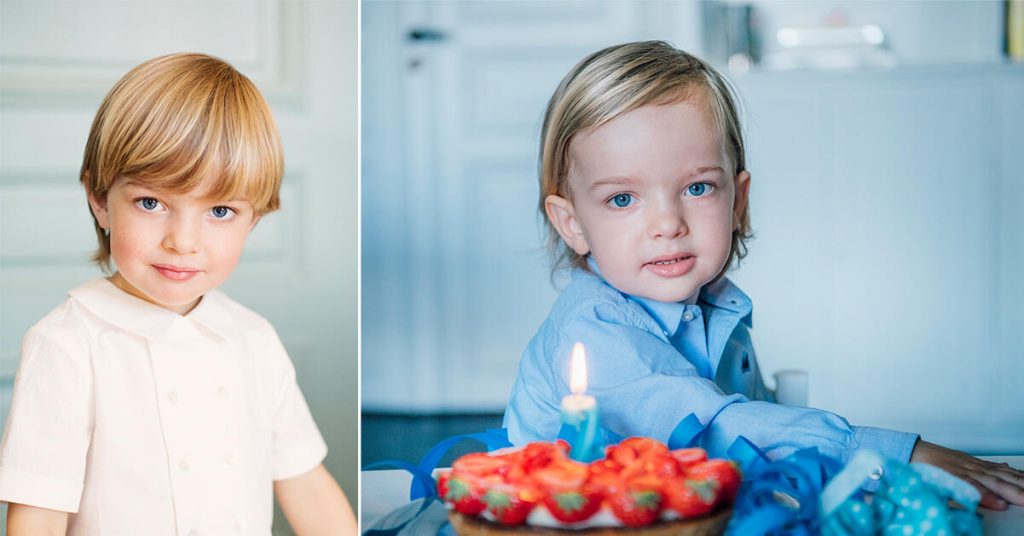 Prins Nicolas på treårsdagen. På bilden till höger ser vi hur han firade med tårta på sin två-årsdag. Foto: Erika Gerdemark, kungahuset.se