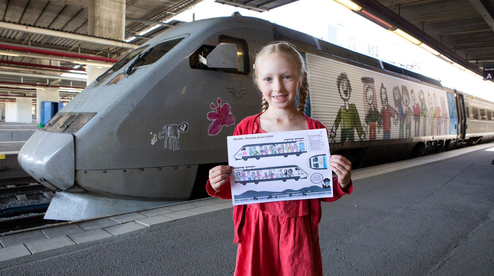 7-åriga Sigrid vann SJ:s teckningstävling
