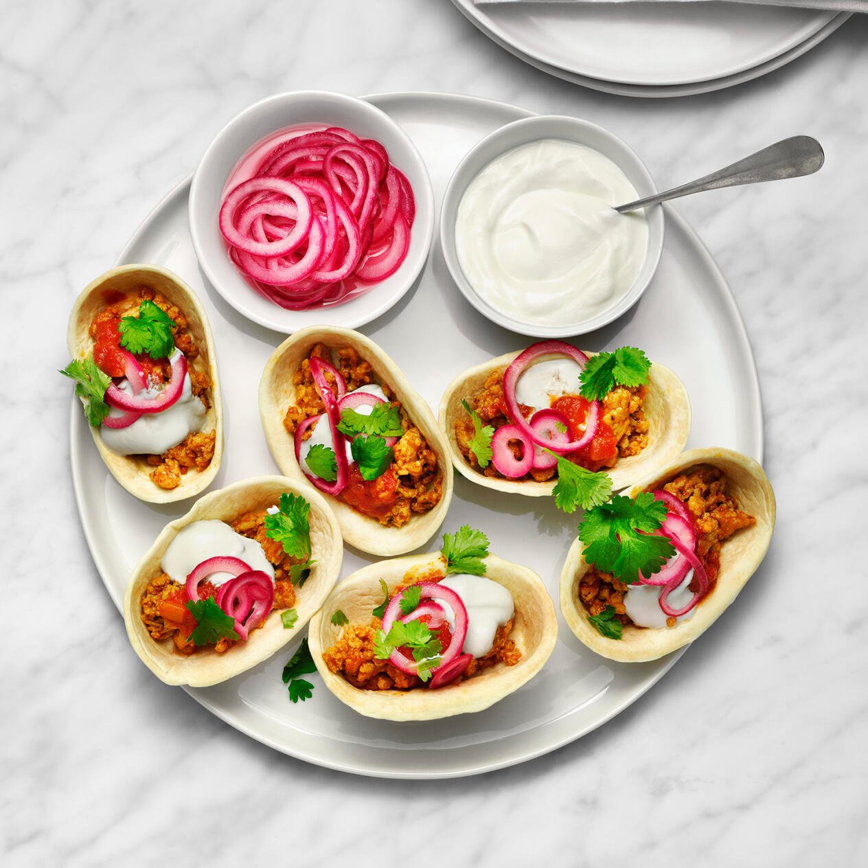 Tacobåtar med kycklingfärs
