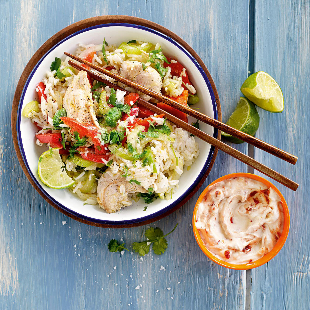 Fried rice med kyckling och vitlök