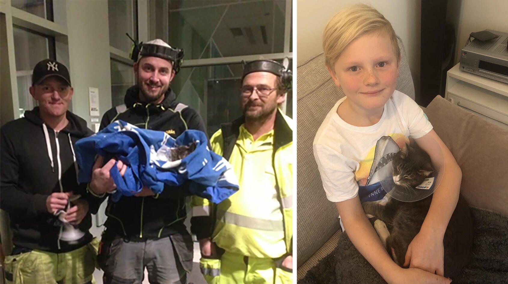 Katten Sixten satt fast i ett rör i flera timmar!