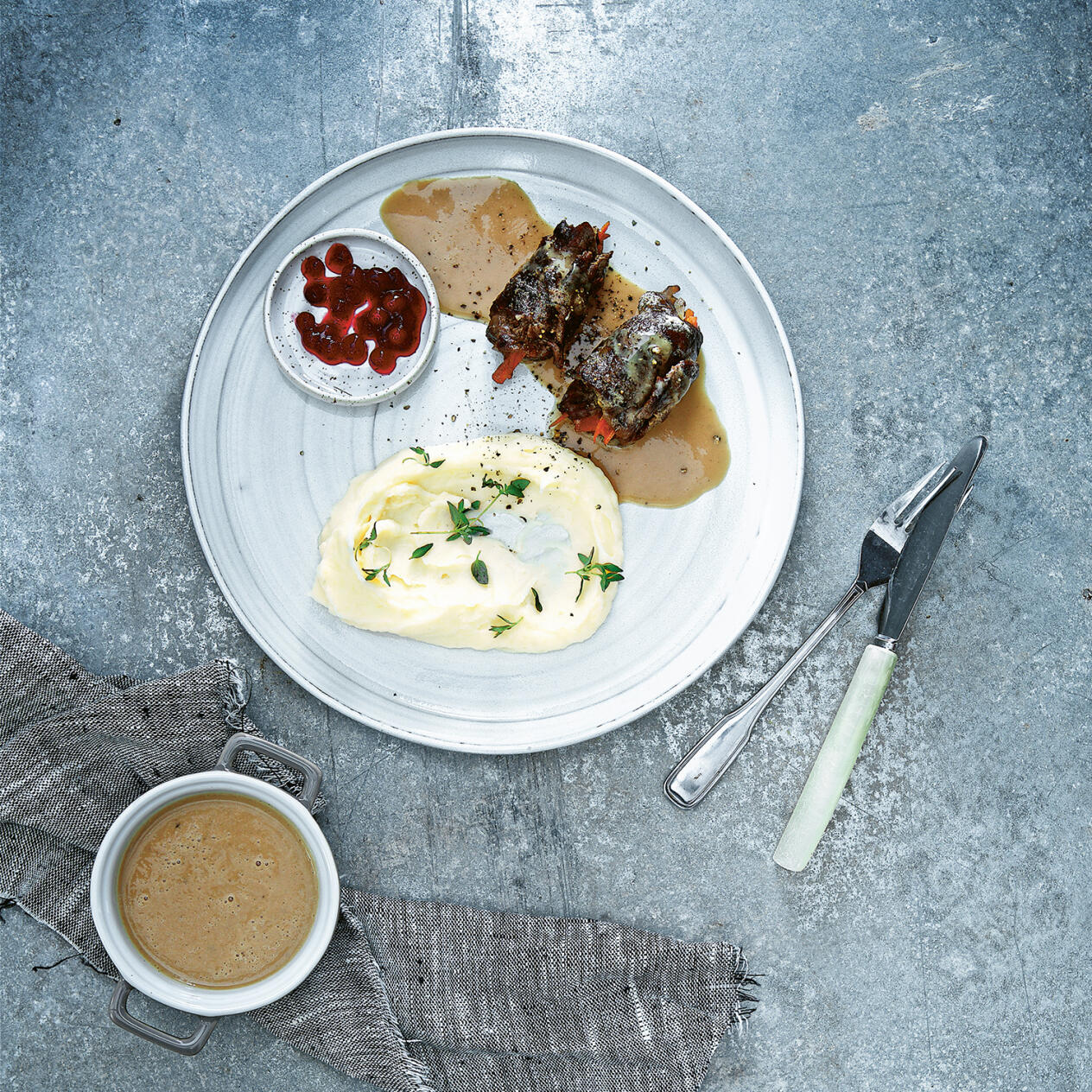Gabriels viltrullader med potatispuré
