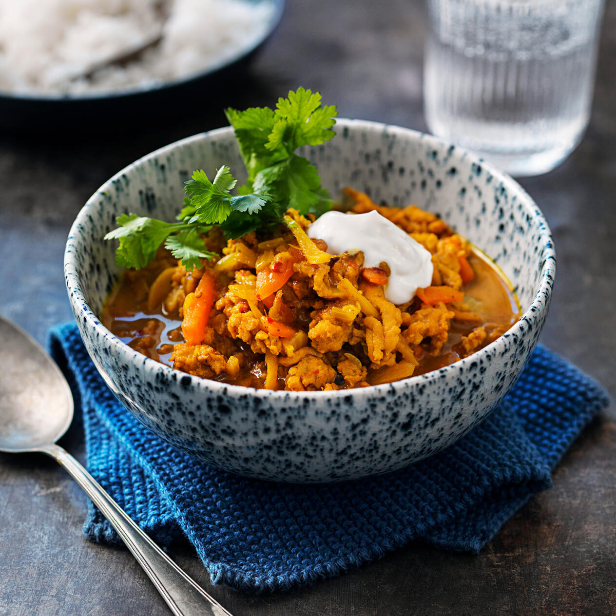 Indisk curry på kycklingfärs