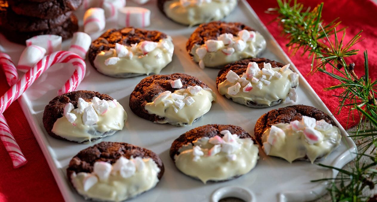 Mintcookies med vit choklad
