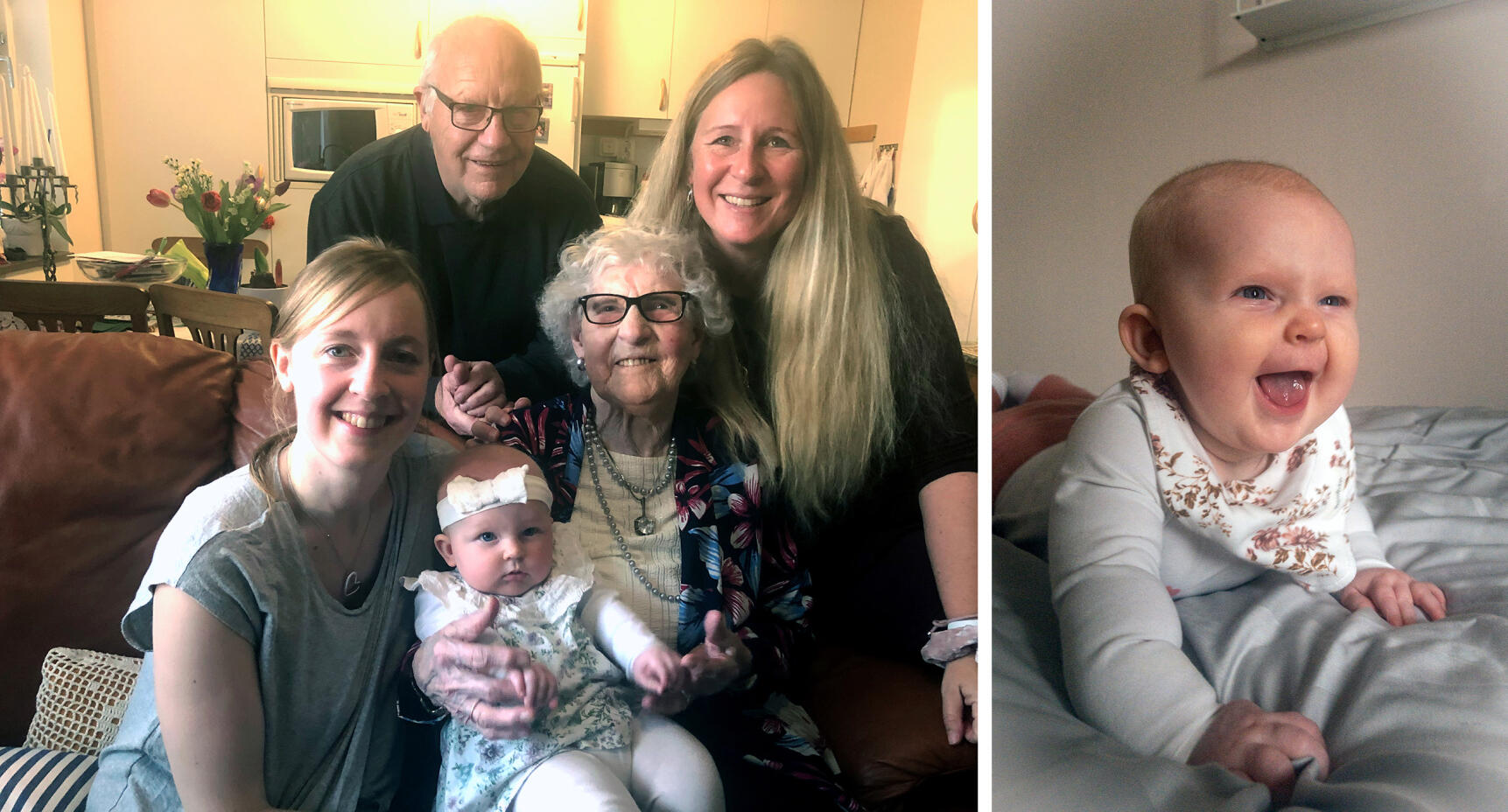 100 år mellan Lisa och barnbarnsbarnbarnet Freja!