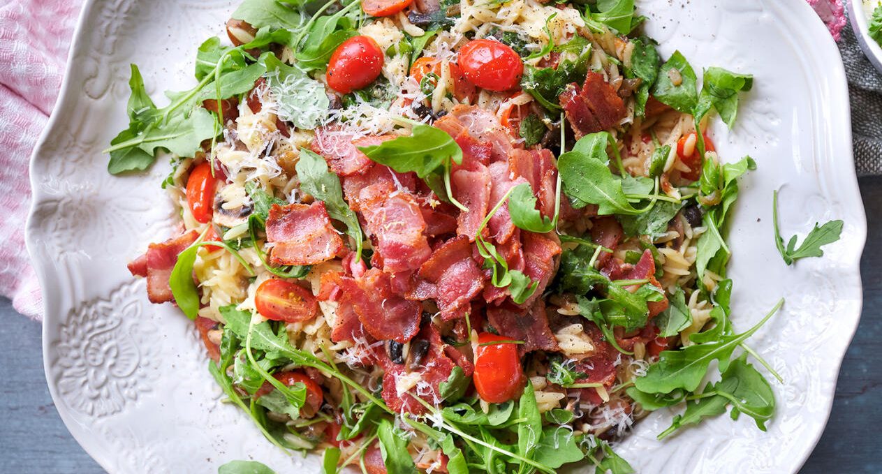 Risoni med bacon och limekräm