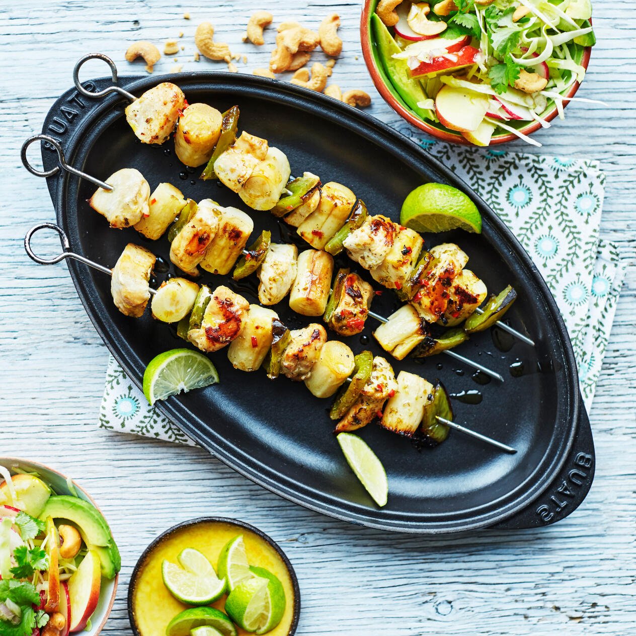 Fräscha kycklingspett med lime