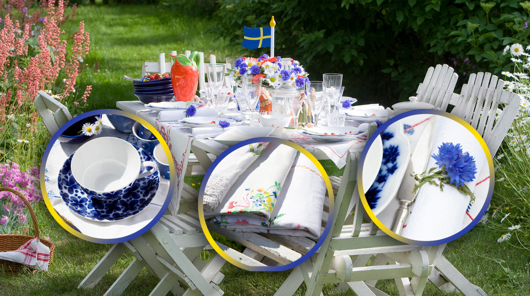 Midsommarduka fint med loppisfynd!