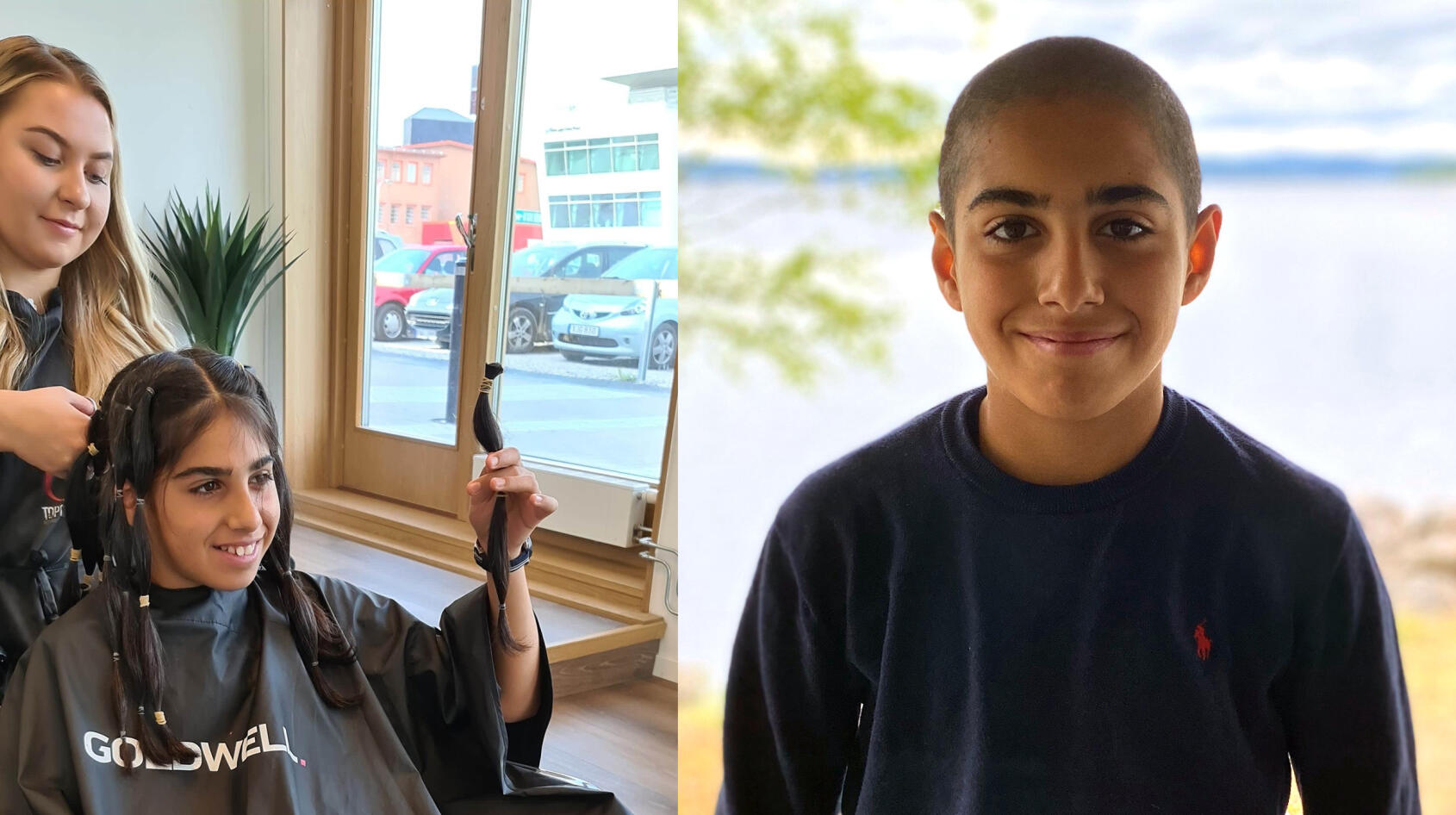 12-årige Younez skänkte bort allt sitt hår!