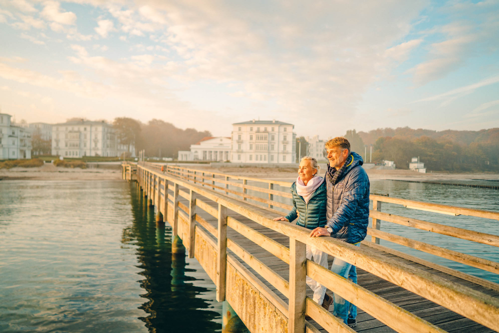 Heiligendamm med sina berömda vita hus är Tysklands äldsta kurorter. Copyright: Tourismusverband Mecklenburg-Vorpommern/ Dan Petermann