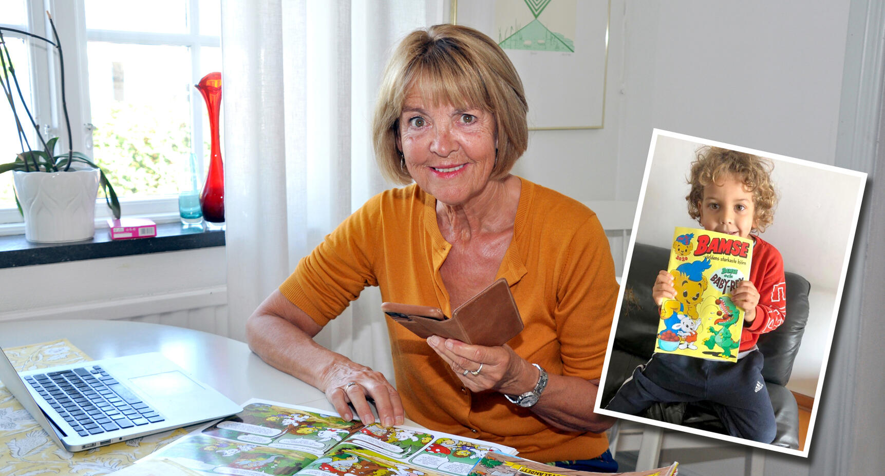 Ulla och Elias har sagostund på distans