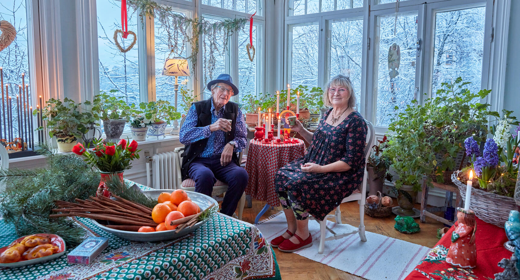 Lena och Gösta Linderholm  älskar julen!