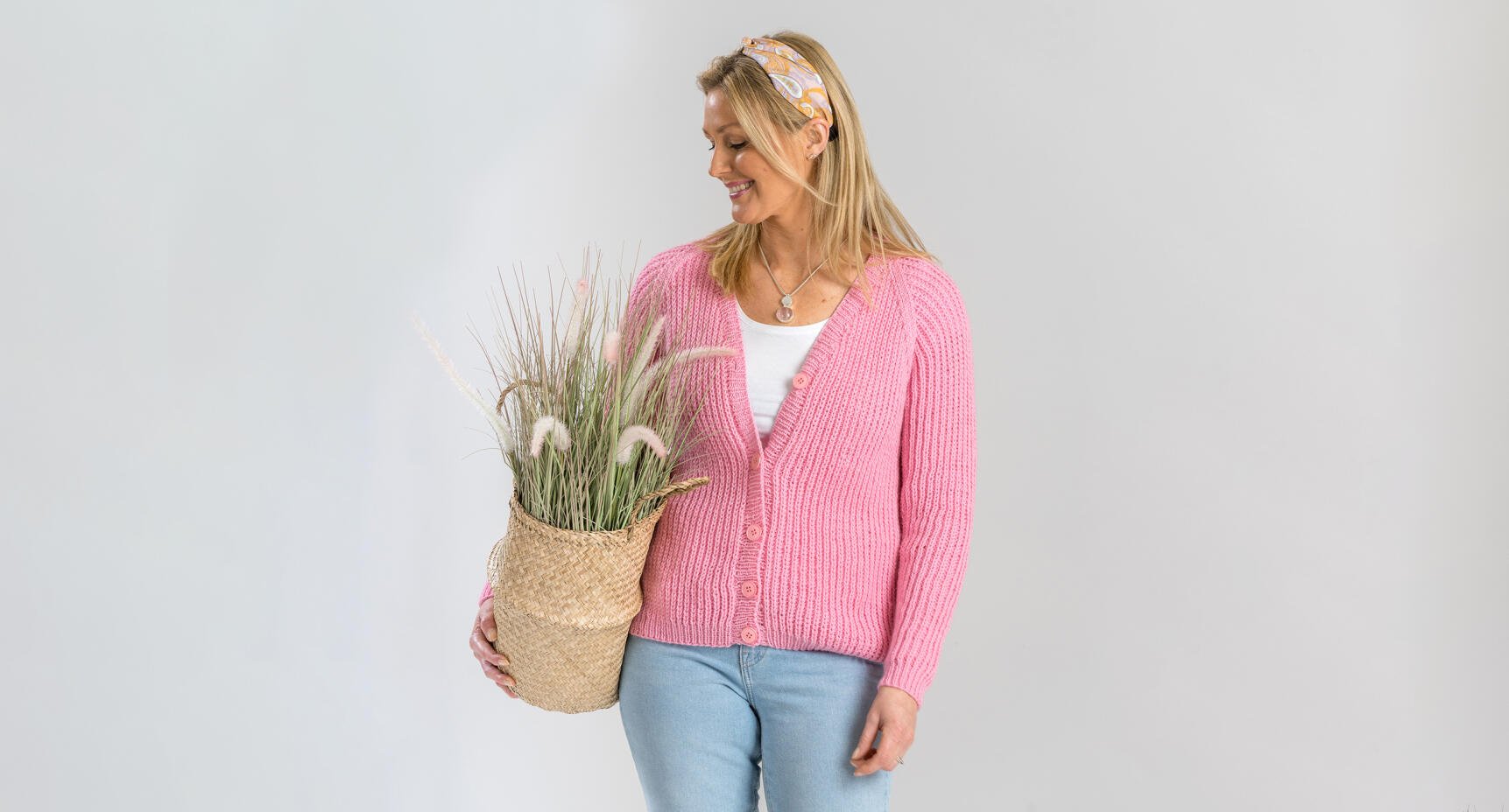 Sticka i rosa – sommarfin kofta!