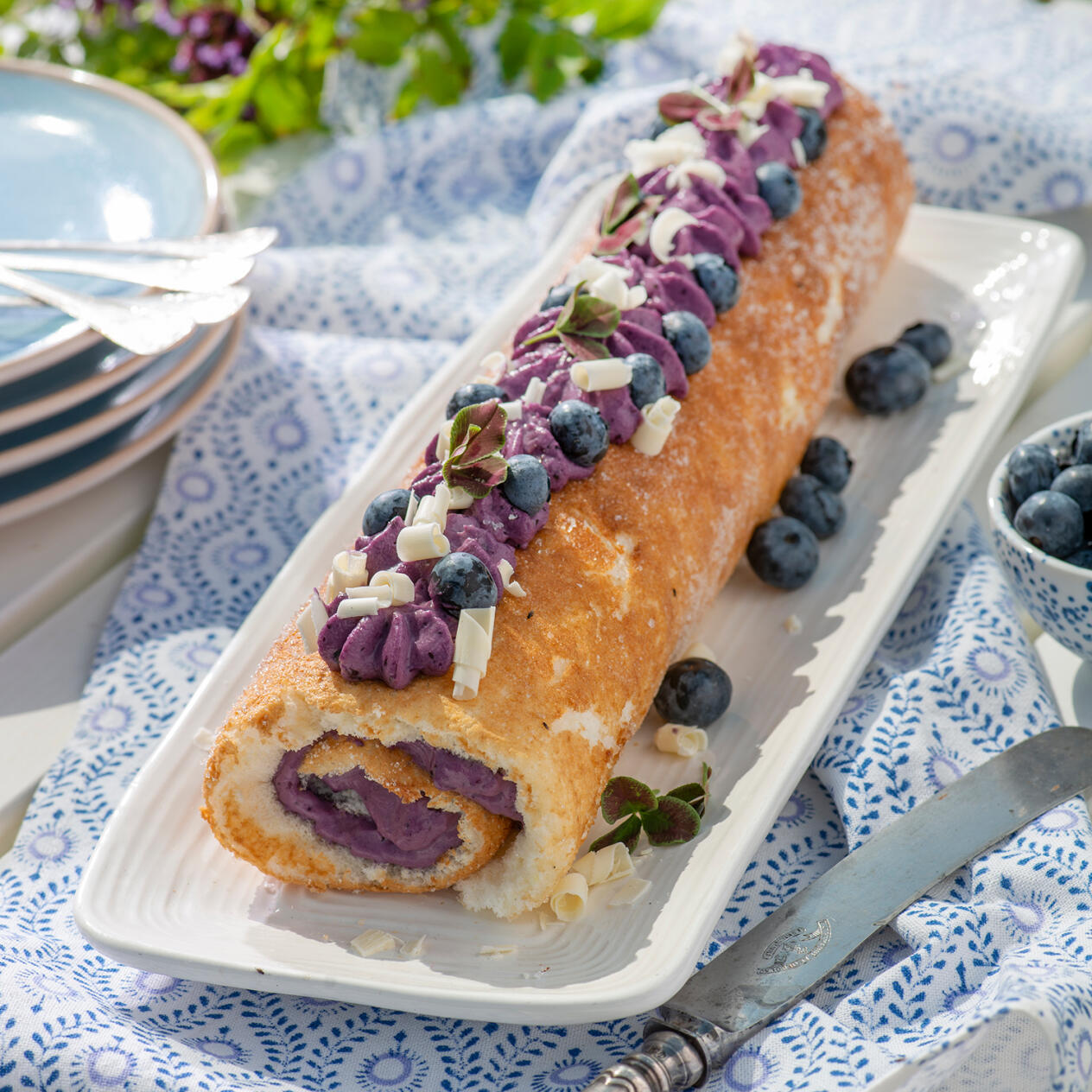 Glutenfri blåbärsrulle