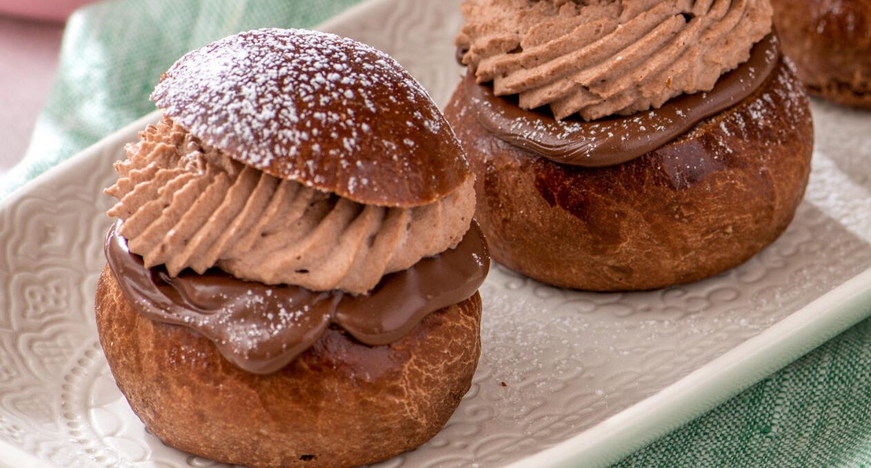 Chokladsemla med nutellafyllning