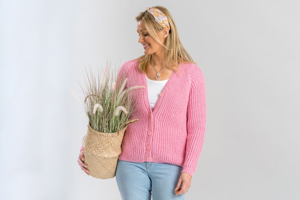 Sticka i rosa – sommarfin kofta!