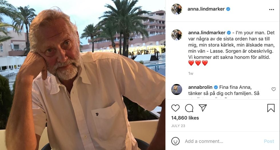 Anna Lindmarker om sorgen efter maken: